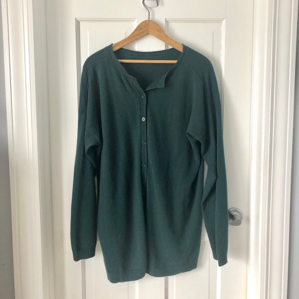 Light teal cardigan